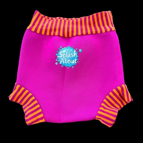 Splash About Baby Girls Medium Happy Nappy Swim Diaper UPF 50+ Neoprene Pink - Picture 1 of 3